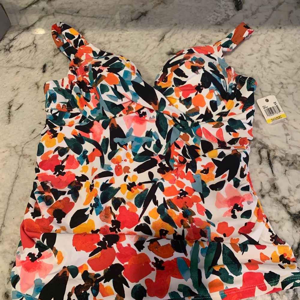 Anne Cole Tankini multi-color floral 34b/32c NWT